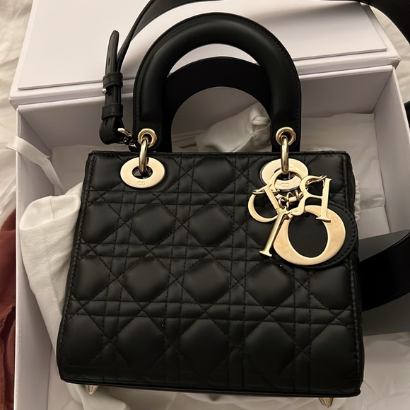 Dior Handbags - DIOR Lady Dior My ABCDior Handle Crossbody Bag with gold hardware - Black